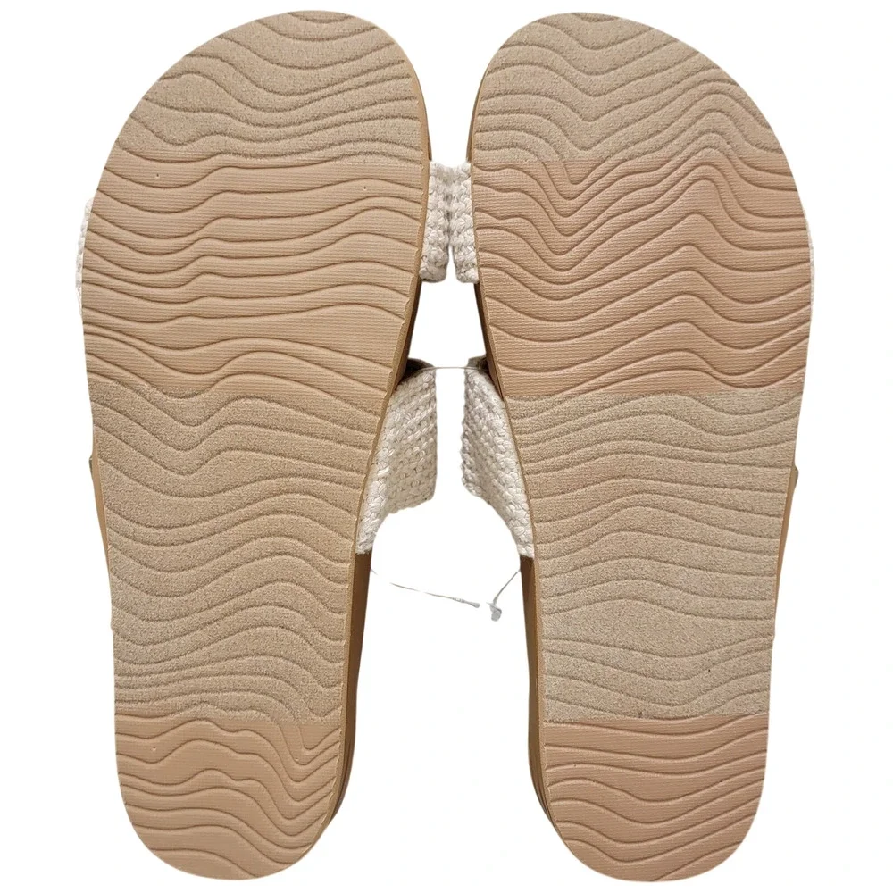 Reef Women Cushion Vista Double Strap Slide Sandals Size US 10 Natural Crochet